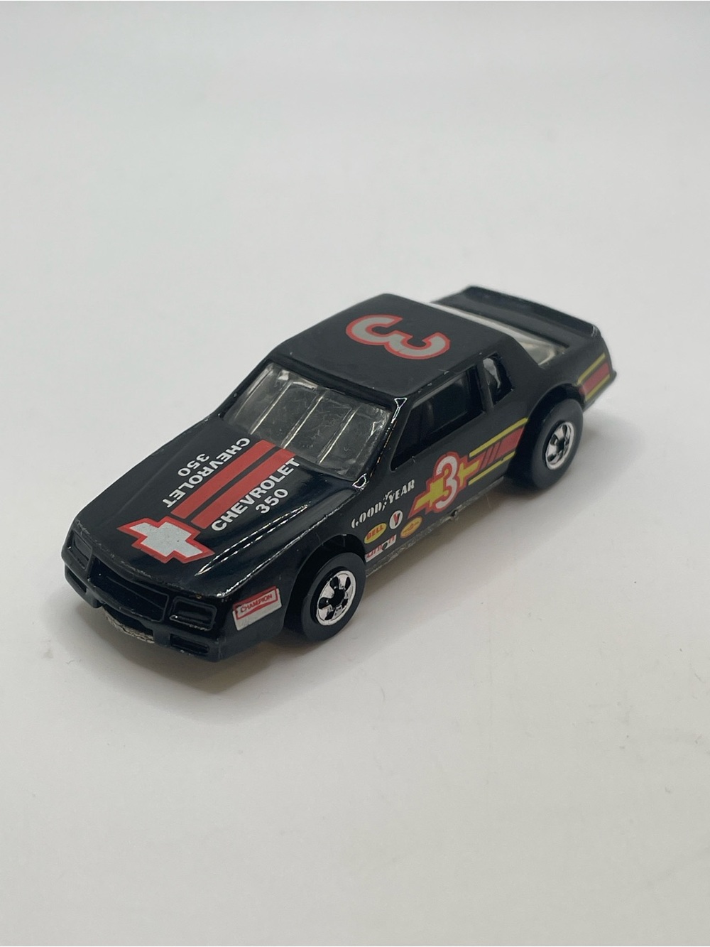 Vintage Hot Wheels 1988 Black Monte Carlo Stock Car #3 Blackwall Malaysia